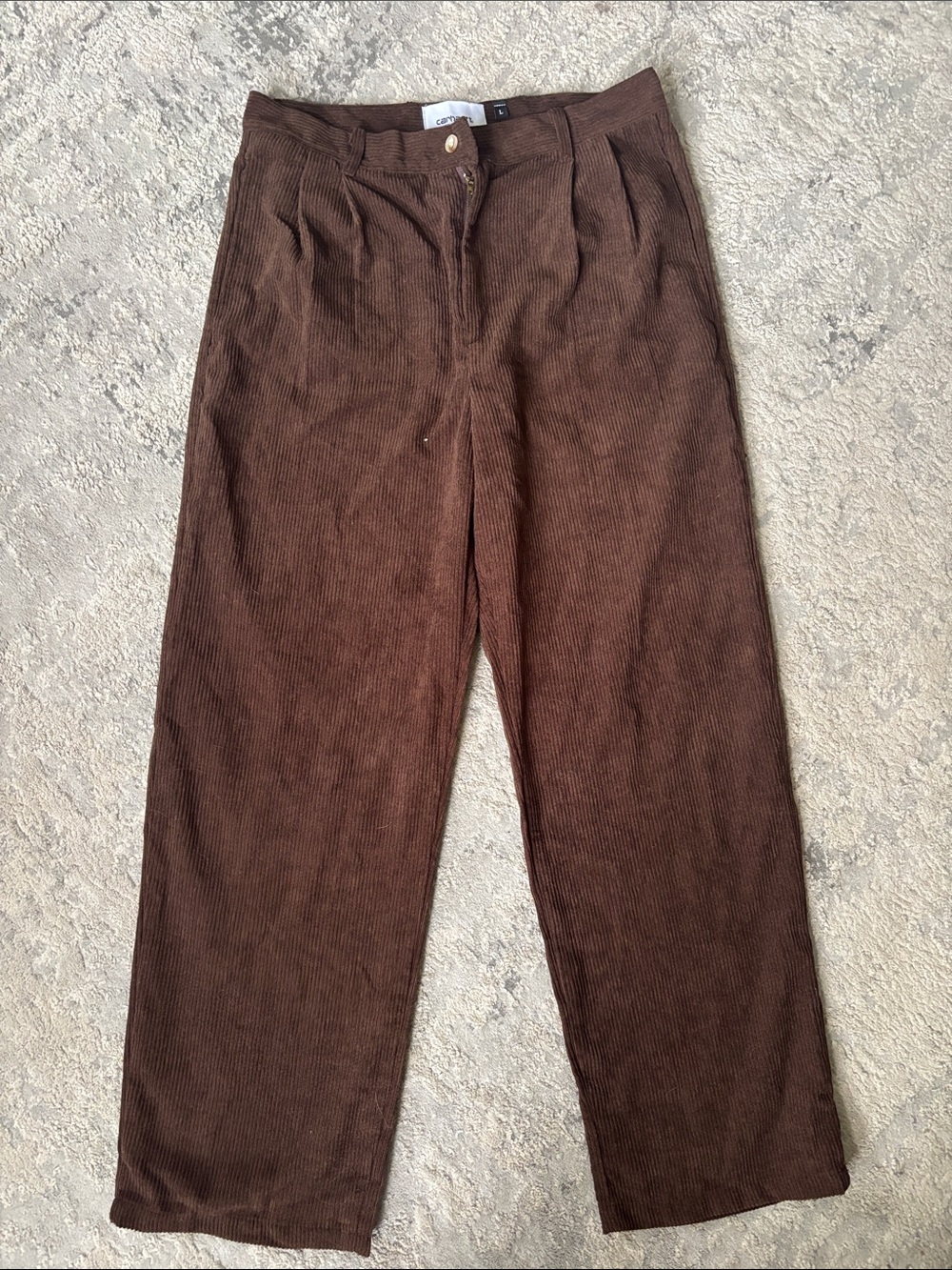 Carhartt WIP Brown Corduroy Pleated Trousers